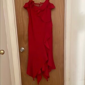 Elegant Red Ruffle Dress
